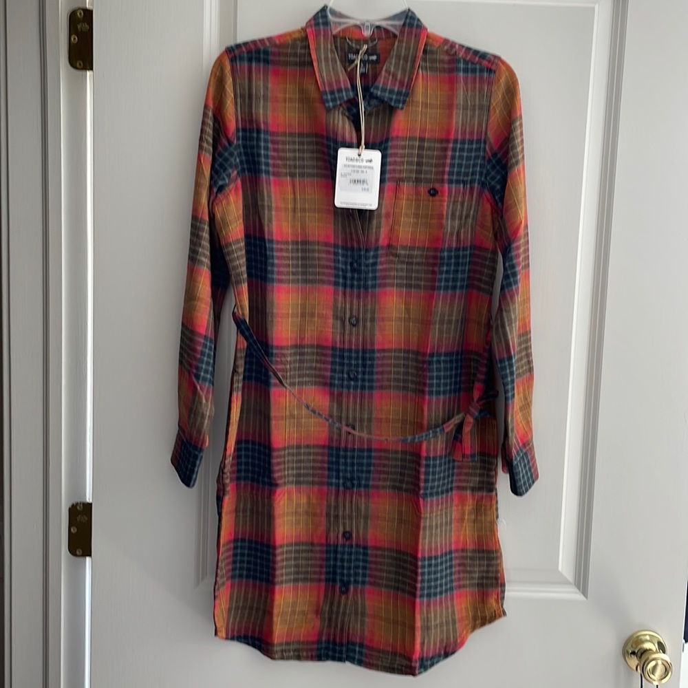 Women’s Toad & Co Plaid Flannel Shirt Dress Size Small